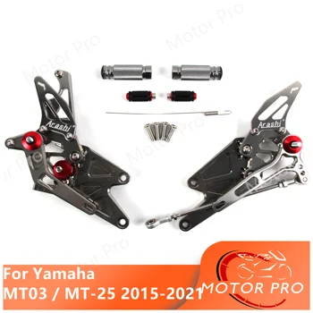 Motorycle reguliuojamas galinio nustatymo pedalas Yamaha MT03 MT25 2015 2016 2017 2018 2019 2020 2021 CNC pėdų kaiščio kojų atramos MT-25 MT-03