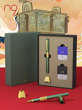 N9 senovinis keturkojų rašiklių laikiklis Metalinis plunksnakočio rinkinys Kinų tradicinės kultūros dovanų dėžutės rinkinys