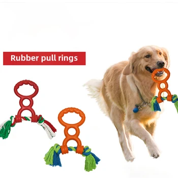 Naminių gyvūnėlių guminis žaislas Atsparus įkandimams ir dilimui Šunų žaislai Valymas Kramtymo dresūros traukimo žiedas Interaktyvūs juokingi augintinių reikmenys