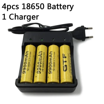 Nauja 18650 baterija 3.7 V 9900mAh Li jonų įkraunama baterija 18650 batery +1vnt 18650 akumuliatoriaus įkroviklis protingas