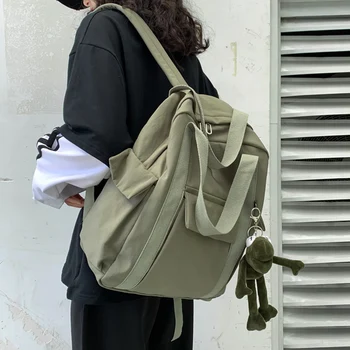 Nauja vienspalvė moteriška vandeniui atspari nailoninė kuprinė Paprastas mokyklinis krepšys paauglei mergaitei Pečių kelioninis krepšys Mokyklinė kuprinė