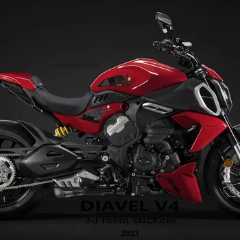 Naujas diavel V4 2023 Tank Pad motociklų priedai 3D epoksidinės dervos lipdukų apsaugos rinkinys Ducati Diavel V4 2023-