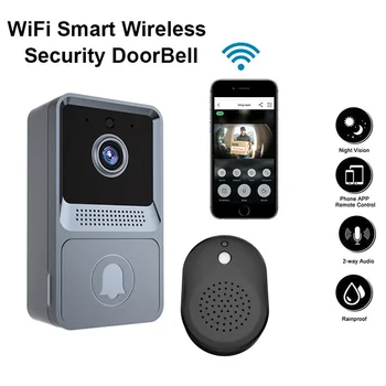 Naujas išmaniųjų namų durų skambutis WIFI kamera Vaizdo telefonas Belaidis durų varpas Apsauga Vaizdo domofonas HD Naktinis matymas Butams
