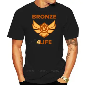 Nauji atvykę marškinėliai trumpomis rankovėmis unisex marškinėliai Medvilninis O-kaklas atspausdinti Tshirt Bronze V Bronze 5 for Life Noob League T-Shirt of Legends