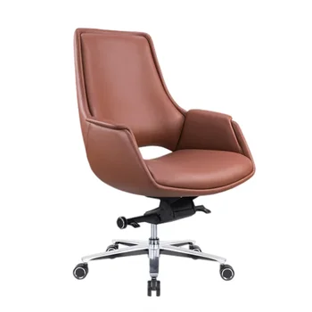 Nauji prabangūs modernūs baldai Natūrali oda Aukštas atlošas Boso kėdės Konferencija Vykdomasis direktorius Ergonomiška biuro kėdė