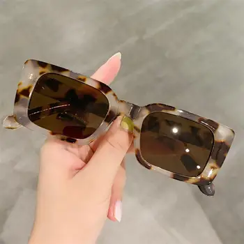 Nauji vintažiniai stačiakampiai akiniai nuo saulės Moterų prekės ženklas Retro Cat Eye Small Frame Saulės akiniai Moteriškos kelionės Prabangūs akiniai UV400 Akiniai