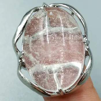 Nemokamas pristatymas Moterų mados papuošalai 18x25MM Baltas krištolas Ovalo formos Moterys Vyriškas Karoliukų žiedas C5094