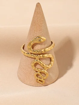 Nerūdijančio plieno žiedas, moters asmenybės niša, gyvatės formos atidarymo žiedas, retro ir madingas titano plieno žiedas