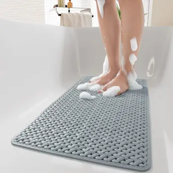 Neslidus vonios kilimėlis su siurbtuku ir išleidimo anga, minkštas mašinoje plaunamas dušo kilimėlis Neslidus vonios kilimėlis, tinkamas vaikams