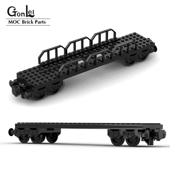 NEW City Train Round Holes Every End 6x28 Bricks Vehicle Base with Train Buffer with Sealed Magnets and Wheel Holder Part Set Toy