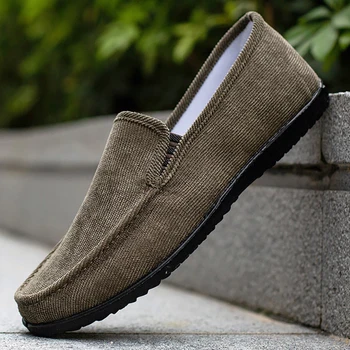 New Men Loafers Shoes Brand Fashion Soft Man Moccasins Loafers Canvas Slip-On Casual Shoes Men Outdoor Walking Men Avalynė