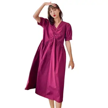 New Summer Women Sweet Cotton Linen Dress High Quality Elegant Ladies Party Vintage Long Dress Casual Loose Slim vestidos