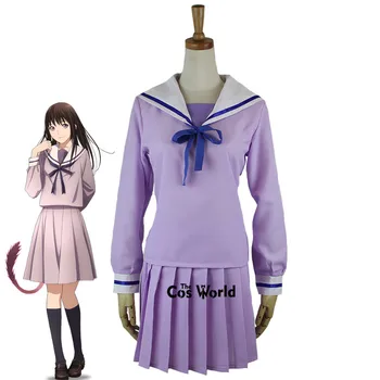 Noragami Yukine Iki Hiyori mokyklos uniforma Jūreivio kostiumas Tops Sijonas Apranga Anime Tinkinti Cosplay kostiumai