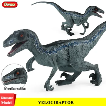 Oenux Naujas Juros periodo mėlynas velociraptor Indoraptor dinozaurų pasaulio modelio veiksmo figūrėlių kolekcija PVC aukštos kokybės žaislų berniuko dovana
