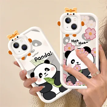 Panda dėklas, skirtas Xiaomi Redmi Pastaba 10 10S 11 11S 12 9 9S 9 Pro Max Redmi A1 12C 10C 9A 9T 9C 3D lanko mazgas Little Monster objektyvo dangtelis