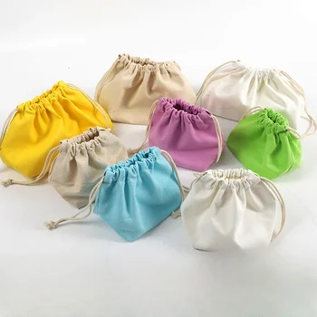 Paprastas vientisos spalvos mažas medžiaginis krepšys kasdienis būtiniausių daiktų laikymo krepšys trimatis sutraukiamas drobės ryšulys kišenė