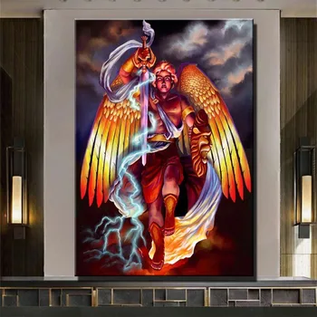 Pasidaryk pats deimantų tapyba Šventojo Mykolo Deimanto siuvinėjimo paveikslas Kalnų krištolo dekoras Arkangelas Religija Namų menas