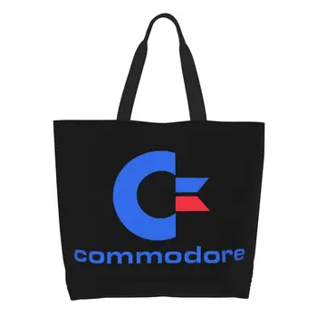 Perdirbimas Commodore 64 pirkinių krepšys Moterų drobė Pečių krepšys Plaunamas C64 Amiga kompiuteris Bakalėjos prekės Pirkėjų krepšiai