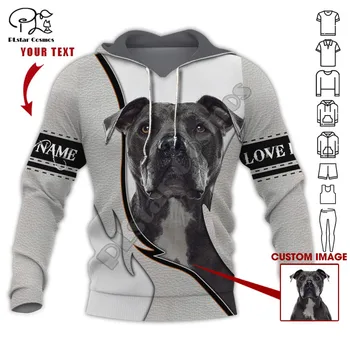 PLstar Cosmos Pit Bull Dog Terrier 3D Printed Animal Hoodies Džemperiai su gobtuvu su užtrauktuku vyrui/moteriai Laisvalaikio gatvės drabužių stilius-P06