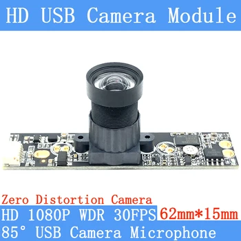 Plug Play Industrial Surveillance Non Distortion WDR 2MP Full HD 1080P Webcam OTG UVC 30FPS USB kameros modulis su mikrofonu