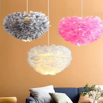 Plunksna LED pakabinama lempa miegamasis Paprastas Modernus Šiltas Romantiškas Kūrybinis Personalizuota svetainė Namų baldų apšvietimas
