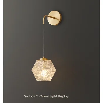 Postmodernus naktinis sieninis šviestuvas Šviesa Prabangus miegamasis Šiltas Studijų svetainė Praėjimas Foninė sieninė lempa Nordic Personality LED lempa