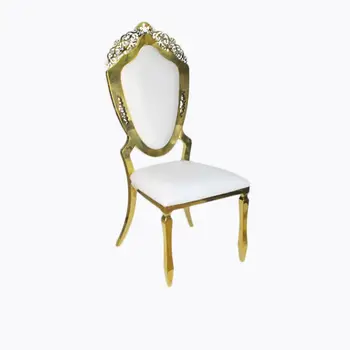 Prabangaus viešbučio restorano valgomojo kėdės, auksinio metalo pokylių kėdės
