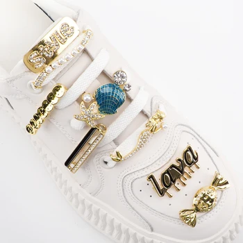 Prabangūs blizgūs cirkonio akmenys Batų raišteliai Sagčių dekoravimo spaustukai Batų pakabukai Batų raišteliai sportbačiams Faux Jeweled Vintage Shoelace Deco