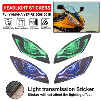 Priekinių žibintų lipdukai YAMAHA YZFR6 YZF-R6 2006-2014 2015 Motociklai 3D Front Fairing Eye Graphic Galvos šviesos apsaugos lipdukai