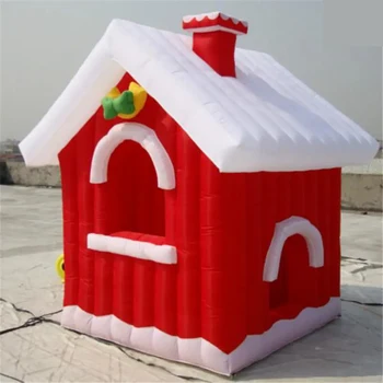 Pripučiamas kalėdinis namas Šventinė bouncy pilis lauke viduje pramoginiai vaikų žaislai