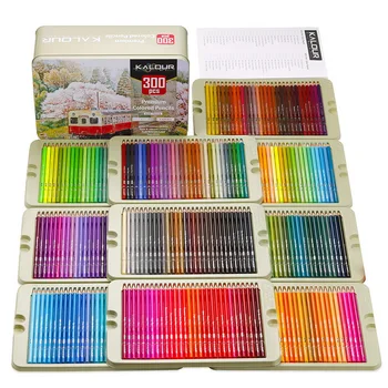 Profesionalūs aliejinių spalvų pieštukai 300 spalvų dailininko pieštukų rinkinys minkštas serijos švinas spalvinimo knygų eskizams piešimo meno reikmenims