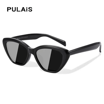 Pulais akiniai nuo saulės moterų madai 2023 Poliarizuoti lęšiai UV400 Glare Cateye Trend Black Luxury Brand Vintage Style akiniai