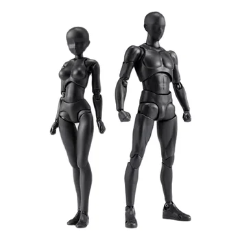 PVC modelis su dėžutės piešimo modeliais menininkams(moteris+vyras,juoda)
