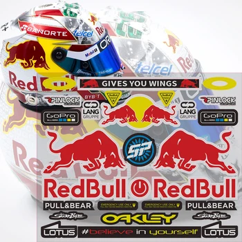 Racing Red Bull lipduko šalmo lipdukų rinkinys