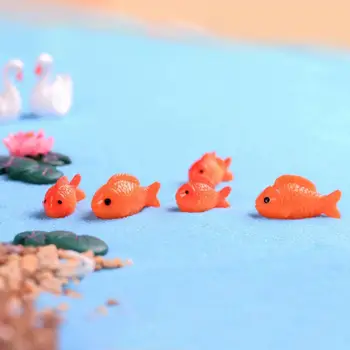 Raudona žuvis Pasidaryk pats priedai Mikro peizažas Akvariumas Ornamentas Derva Amatai Tvenkinio scena Miniatiūrinė auksinė žuvelė Figūrėlė Žuvų bako dekoras