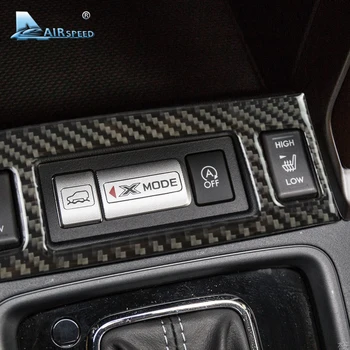 Real Carbon Fiber lipdukas Subaru Forester 2013 2014 2015 2016 Automobilinės kėdutės mygtuko dangtelis Sportinis mygtuko dangtelis Interjero aksesuarai