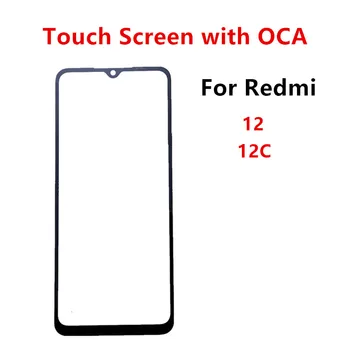 Redmi12C priekinis stiklas, skirtas Xiaomi Redmi 12 12C jutiklinio ekrano išorinio skydelio LCD ekrano remontas Pakeiskite dalis OCA