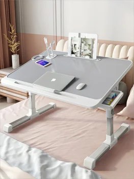 Reguliuojamas kompiuterio dėklas nešiojamojo kompiuterio stovas, nešiojamas stalas lovai su neslystančia oda, nuimamas kamštis, knygų stovas ir stalčius