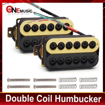 Reguliuojami metaliniai dvigubos ritės elektrinės gitaros pikapai Humbucker Punk dramblio kaulas/Juoda