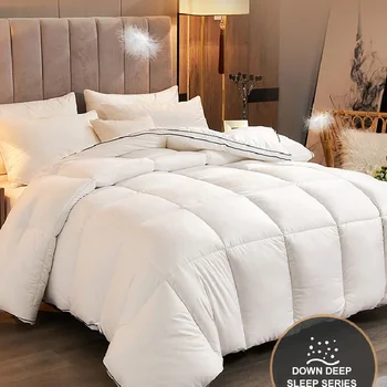 Reklama Nauja 95% balta žąsies lova Antklodė Super King dydžio antklodė Prabangi žąsies plunksna & Pūkas Ultra Quil alergenas anti