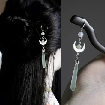 Retro kinų galvos apdangalas Klasikinė imitacija Juodo sandalmedžio plaukų segtukas Ideali dovana draugei seseriai