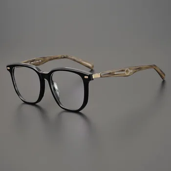 Retro kvadratinių akinių rėmelis Vyrų trumparegystės receptas Akiniai Moteriški didelio rėmo matiniai optiniai prabangūs prekės ženklo akiniai
