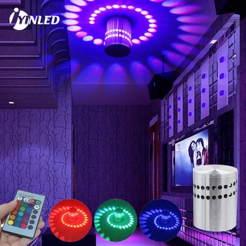 RGB spiralinės skylės LED sieninis šviestuvas 16 spalvų su nuotolinio valdymo pultu Patalpų vakarėlio baro vestibiulyje KTV namų dekoravimas