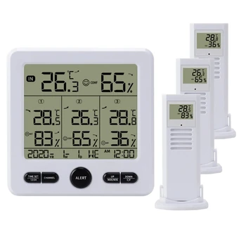RISE-Weather Station Vidaus / lauko belaidžiai jutikliai Skaitmeninis termometras Higrometras LED LCD ekrano termometras