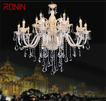 RONIN Europietiško stiliaus šviestuvai LED žvakių krištolo pakabinami žibintai Prabangūs dekoratyviniai šviestuvai namų viešbučio salei