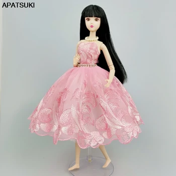 Rožinė plunksna Baleto suknelė Barbei Lėlių apranga Drabužiai 1/6 lėlių aksesuarai Šokantis kalnų krištolas 3 sluoksnių sijonas Vakarėlių chalatas Žaislai