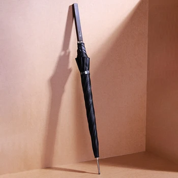 Sandalmedžio ilgos rankenos skėtis automatinė senovinė medinė rankena skėtis premium verslo vėjo automobilis vėjui atsparus skėtis sustiprintas