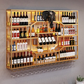 Sandėliavimo salono alkoholinių gėrimų vyno spintelės Baro vitrinos apversta pakabinama vyno lentyna Sienoje montuojamas gėrimas Armoire Vitre namų baldai