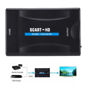 SCART Į HDMI suderinamas / su HDMI suderinamas su Scart keitikliu HD 1080p SCART vaizdo garso didinimas naudojant USB kabelį PS4 DVD