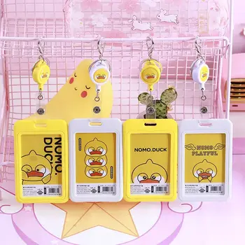 Sharkbang New Arrival 1PC Kawai Yellow Duck Portable ID Credit Bank Bus Card Holder Cute Card Protective Case School Stationery